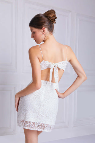 FREYA Cutout Mini Dress In White - VOUVELLA